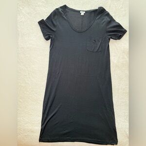 J. Crew Black Short Sleeve T-Shirt Dress - Size: M